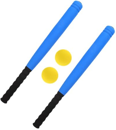 HANABASS Portabel Barnbasebollträ i Ergonomisk Design för Träning och Sport Delars med Två Blåa Bat och Bollar Halkfritt Grepp och Hållbar Formgjuten Konstruktion