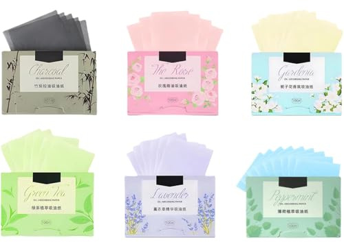 Yuannee Oil Blotting Sheets for Face,600 Pcs Blotting Paper for Oily Skin Portable Face Tissues with Light Plant Scent Shine Control Matte Finish Makeup-Friendly Facial Wipes for Skin Care Women Men