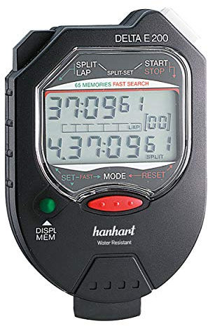 Hanhart elektronische Stoppuhr Delta E 200 schwarz 1/100 Sek. Laboruhr