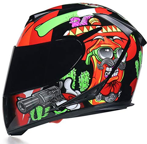 Casco Integral Motocicleta con Lente Dual Casco de Carreras con Estilo de liberación rápida Casco Moto Cascos de Moto Hombre/Mujer de Rostro Completo