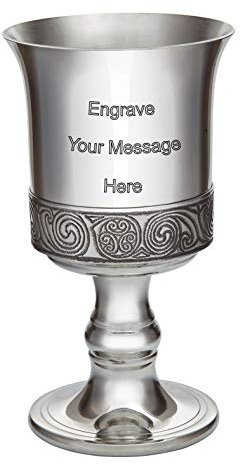 Wentworth Pewter - Gobelet en étain Kells Celtic Band, gobelet à vin, calice, gravé gratuitement