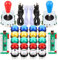Fosiya 2 Giocatori Kit Pulsanti Joystick Arcade Ellisse Stile Ovale 8 Direzioni Bat Joystick + 20 Pulsanti LED Arcade per 2 Giocatori Controller Videogiochi Tutti PC Windows MAME Raspberry Pi 3 4