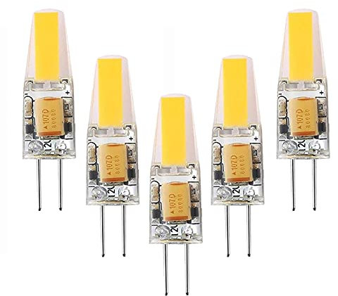 Xinwanhong Lampadina LED G4, 6 W, sostituisce lampadine alogene da 60 W, 500 lm, luce bianca calda, 3000 K, 12 V AC/DC, senza sfarfallio, non dimmerabile, confezione da 5
