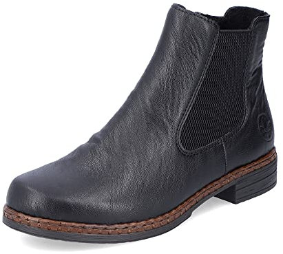 Rieker Damen Chelsea Boots 75170, Frauen Stiefeletten,uebergangsschuhe,uebergangsstiefel,Schlupfstiefel,flach,Stiefel,schwarz (00),42 EU / 8 UK