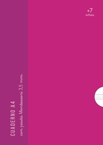 Cuaderno A4 para caligrafía con pauta Montessori 3,5 mm: Libreta pauta Montessori 3,5 mm | Caligrafía para niños +7 años | 80 páginas en blanco pautadas para escritura