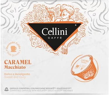 Caffè Cellini Capsule Compatible avec Nescafè Dolce Gusto* Caramel Macchiato - 90pcs