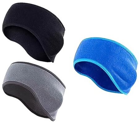 Hsthe Sea Paquet de 3 Bandeaux de Sport d'hiver Chauffe-Oreilles Thermiques évacuant l'humidité Bandeaux de Course Cache-Oreilles athlétiques Bandeaux de Ski