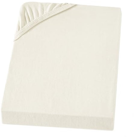 Carpe Sonno Warmes Biber Spannbettlaken 90x200cm Creme [Made in Germany] 15 bis 25cm Steghöhe - mit Gummizug | Flanell Bettlaken | Winter Spannbetttücher flauschig | Biber Bettlaken Dicker Stoff