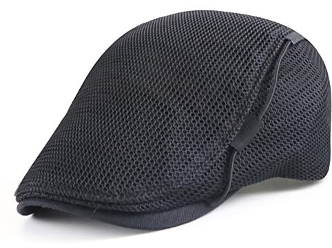 YAMEE Boinas Hombre Casual Transpirables de Malla,Gorra Planas Mujer Verano Anti-UV al Aire Libre,Irlandesa Beret Cap,Gorras Trucker,Sombrero de Sol Hombre Clásico Ajustable,para Training,Golf,Tenis