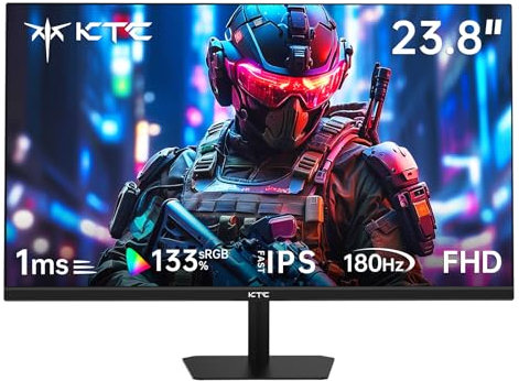 KTC Gaming Monitor 24 Pollici, Fast IPS, 190Hz, 1ms, 1080P FHD 1920x1080 Schermo PC, 133% sRGB, HDR10, Computer Monitor con FreeSync & G-sync, Eye Care, HDMI2.0, DP1.4, H24F8
