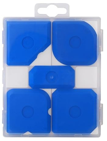 5 Piezas Set de alisadores de juntas con caja,Juntas perfectas gracias a bordes muy rectos - Botones especiales para facilitar el levantamiento - Ideal para selladores como acrílico y silicona