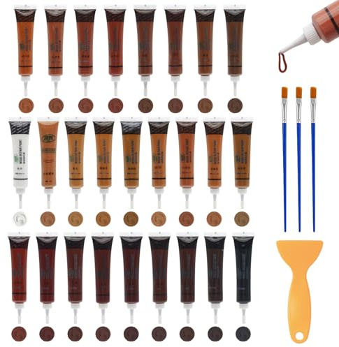 kit riparazione legno, Stucco per Legno 26 colori, Kit di riparazione di mobili, Stucco per Legno Riempitivo, Kit Riparazione Mobili per Pavimenti in Legno, Piani di Lavoro, Porte, Armadi