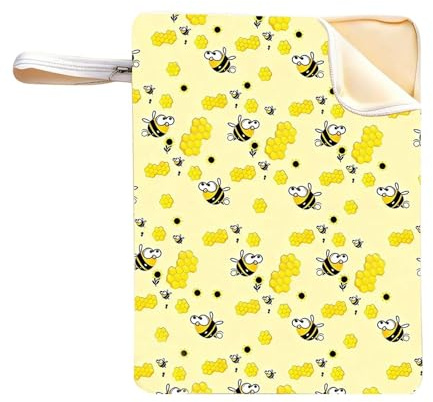 Bärbar bagerisäck, bivax brödpåse - återanvändbar matförvaring, bred öppningsdesign, naturlig vaxbeläggning, picknick camping användning, livsmedel shoppingverktyg, husbil reseförvaring förbättrar