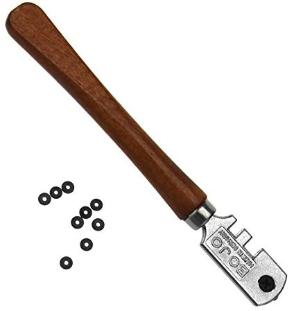 Create idea Tagliapiastrelle/tagliavetro Manuale in Acciaio, 6 Lame, con 10 Lame di Ricambio