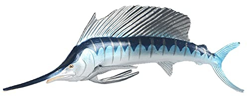 JOKFEICE Statuine di animali realistiche in plastica con pesci spada animali marini modello di azione scientifico apprendimento educativo regalo di compleanno topper per torte per bambini