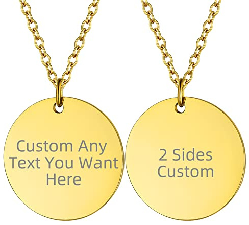 Supcare Collier Personnalisé - 7 Styles Argent/Noir/Or, Plaquettes Militaires Médaille - Idées Cadeaux, 46 cm, Acier inoxydable, or