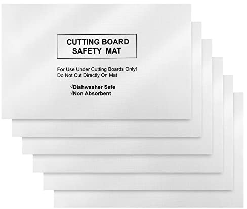 Haull 6 Pcs Non slip Cutting Board Mats Non Absorbent Safety Mat for Under Kitchen Cutting Boards, Dishwasher Safe, 16 x 10 Inches