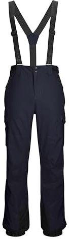 killtec Hombre Pantalones de esquí con Tirantes Desmontables, protección de Bordes, protección contra la Nieve y ventilación en Las piernas KSW 83 MN SKI PNTS, Schwarz Blau, 3XL, 43444-000
