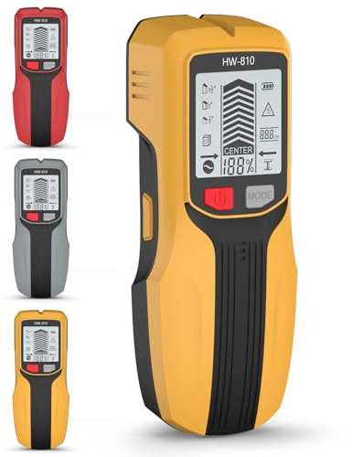 BigKing 6 in 1 Rilevatore di Pareti Con Display LCD e Allarme Acustico per Rilevare Legno, Travetti, Tubi, Barre D'armatura, Cavi Sotto Tensione Ca, Centri e Bordi di Metalli Profondi(Senza Batteria)
