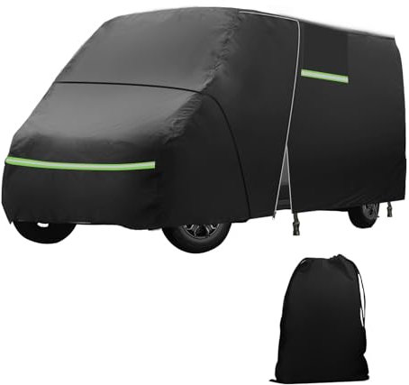 Telo copriauto completo per Fiat Ducato 2006-2024, impermeabile, con cerniera laterale, fasce antivento, pioggia, neve, UV, polvere, tutte le condizioni atmosferiche, grandine, copertura traspirante