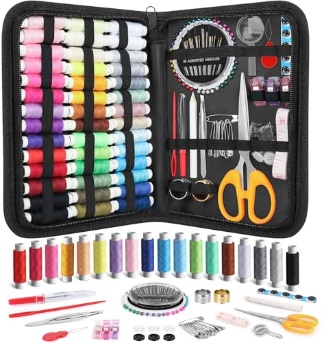 Coquimbo Nähset mit Nähzubehör, Nähzeug Geschenke für Mama Anfänger Reisende, Nähset Grundausstattung Sewing Kit für Hause Reise Camping & Notnähen mit 42 Spulen Faden