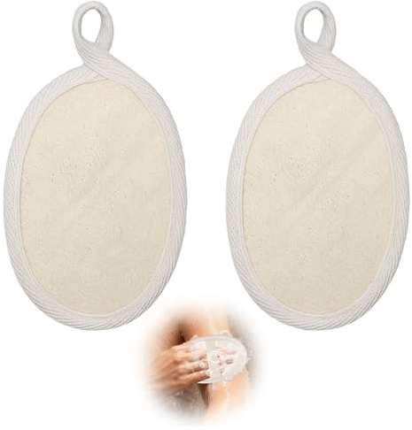 Naturlig luffasvampkropp – uppsättning av 2 Loofah Peeling svamp för kvinnor och män, duschsvamp kropp av luffasvamp för skonsam rengöring och kroppsvård