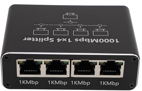 Generic Adaptador de Conmutador de Red LAN Divisor Ethernet de 1000Mbps para Cat 6 7 8, Amplia Compatibilidad, Plug and Play, Aleación de Aluminio Duradera