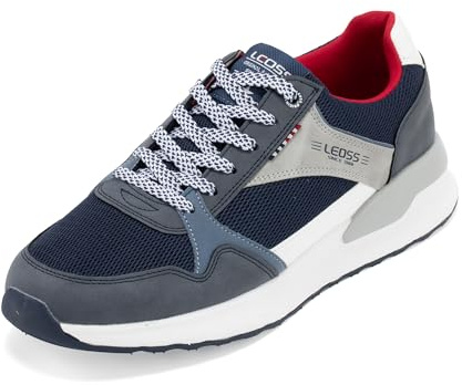 LEOSS ORIGINAL Sneakers Uomo Scarpe Comode Uomo Versatile Accoglienti Morbido per Tempo Libero Uscite Estivo (Blu Scuro, 42 EU, MLE250473-3)