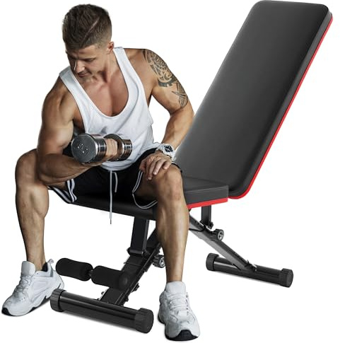 OLIXIS Adjustable Weight Bench for Full Body Strength Training, Foldable Workout Bench with Incline Decline Flat Positions, 795 lbs Capacity Dumbbell Bench for Home Gym, Sit Up and Ab Exercises