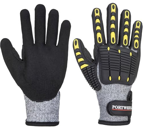 Portwest Guanto anti-taglio e anti-urto, taglia: XXXL, colore: grigio/nero, A722G8RXXXL