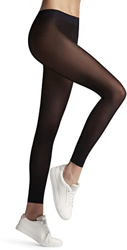 FALKE Matt Deluxe 30 DEN W Le trasparenti velati tinta unita 1 pezzo, Leggings Donna, Nero Black 3009, S
