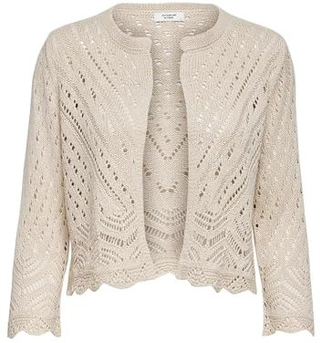 JdY Damen JDYSUN 3/4 Cropped KNT Cardigan, Tapioca, XS