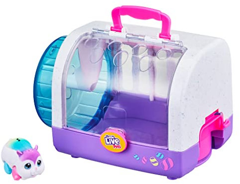 Little Live Pets - Lil' Hamster & House Playset | Interactive Toy Hamster. Scurries, Sounds, and Moves Like a Real Hamster. Soft Flocked. Batteries Included. For Kids 4+