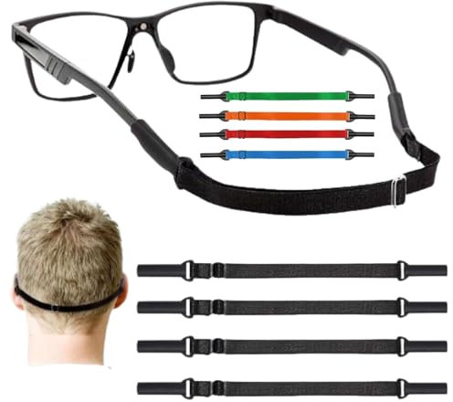 8 Cordones para Gafas. Sujeta Gafas. Elástico y Ajustable para Niños y Adultos. 5 colores distintos para sujetar tus Gafas con Estilo y Seguridad. Para Hombre y Mujer. ALBURANⓇ