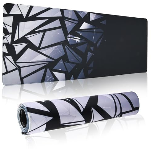 volumoon 900 x 400 x 3mm XXL Alfombrilla de Ratón Grande, Mouse Pad Gaming con Base de Goma Antideslizante, Alfombrilla Gaming para PC Ratón y Teclado (Negro)