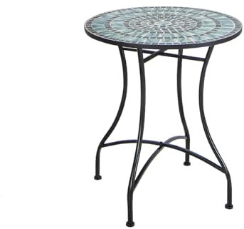GIANTEX runder Mosaiktisch für den Außenbereich, robustes Metall mit fester Montage, rutschfeste Füße, dekorativ innen und außen