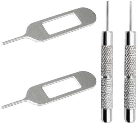 AYWFEY 4 strumenti per la rimozione della scheda SIM, per espellere l'ago, compatibile con tutti gli iPhone, Apple, iPad, HTC, Samsung Galaxy, telefoni cellulari, smartphone (stile F)