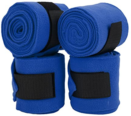 OPPWONG Horse Leg Wraps, 4Pcs Equestrian Leg Bandage Wrap Set Standing Wraps For Horses Lamb Leg Wraps Self Adhesive Double Sided Fleece Horse Leg Bandages For Training Exercising (Blue)