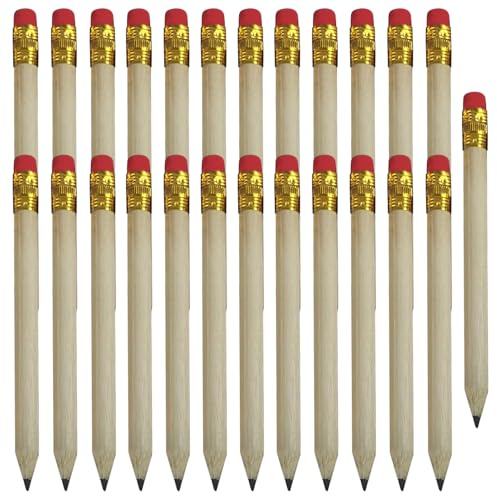 CWPFVQA 25-pack träpennor med suddgummi, Hb blyertspennor, minipennor för skola, kontor och andra