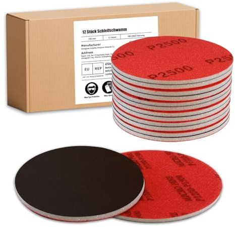 12 piezas de esponja abrasiva, grano 1200-1500, bloque de lijado de 150 mm, bloque de arena de espuma suave, papel de lija húmedo y seco para pulido de modelos, yeso, metal, madera, muebles