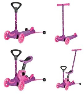 4-in-1 Tri-Scooter Kinder Roller Spielzeug Outdoor Dreirad Rad Mädchen