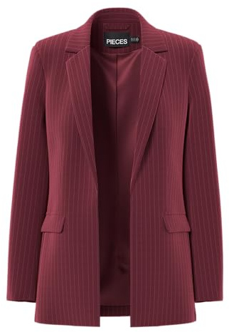 Pcbozzy Ls Loose Striped Blazer Noos Bc, tawny port, M