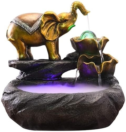 MEIZHITU Indoor Water Feature Creative Desktop Fountain Elephant Shape Fountain Home Office Decoration Crafts Suitable For Gifts Water Features for The Garden