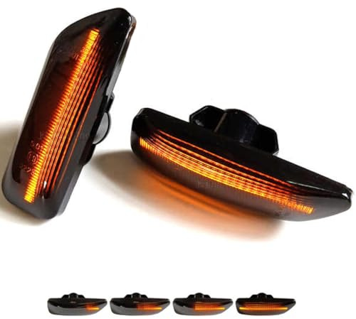 TitanAuto 2X Piloto Intermitente Lateral Ámbar Dinámico Secuencial Compatible For Volvo S60 V70 XC90 S80 XC70 1998-2007 - Luz Direccional con Efecto Flujo