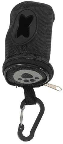 Distributeur de Paquet à Déjections Canines Portable, Noir, Oxford | Grosse Capacité, Anti-Odeurs, Léger, pour Promenade et Sorties Extérieures, Fixation Laisse