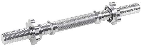 SPRINGOS 1 x Kurzhantelstange 40 cm Riffelgriff 28 mm max. Belastung 80 kg Federverschlüsse verchromter Stahl