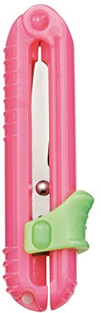 Kutsuwa SS114PK HiLiNE Portable Scissors, Cuton, Blade Length: 1.3 inches (3.3 cm), Pink