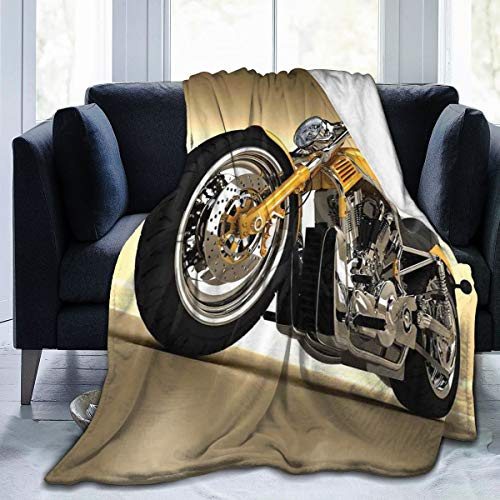 SURERUIM Soft Fleece Throw Blanket Iron Custom Aesthetic Hobby Motorbike Futuristic Modern Mirrors Riding Theme home hotel Bed Couch sofa Throw Blankets for Couple Kids Adults, 150x200cm