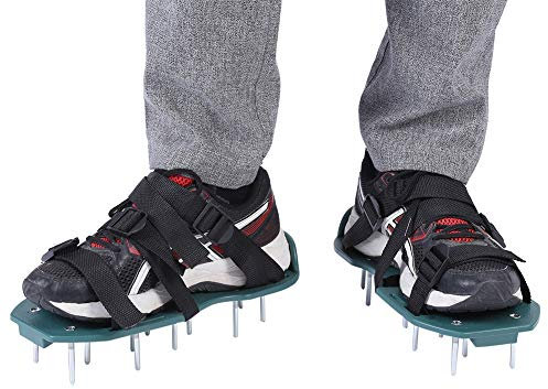 1 Pair of Lawn Aerator Sandals Soil Loosening Aerator Lawn Spiked Shoes Lawn Nail Shoes with Adjustable Buckle Gardening Tool for Lawn Yard(3 Straps)