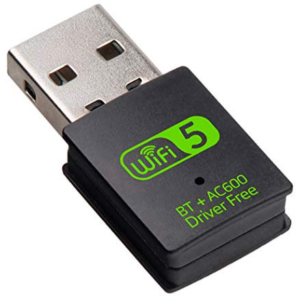Inivech Adaptador USB WiFi Bluetooth 4.2 - Tarjeta de Red Doble Banda 2.4Ghz/5.8Ghz - Dongle Receptor para PC, Pincho Driver Free